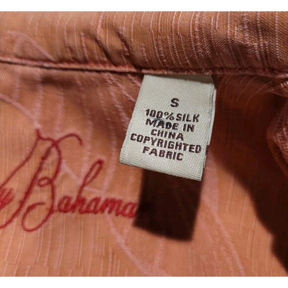 Tommy Bahama Island Zone Relax 100% Silk Burnt Sienna Orange Camp Tropical NWOT - Picture 7 of 11